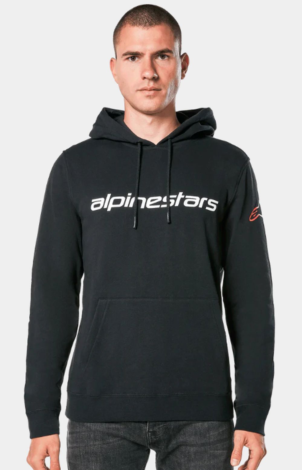 Alpinestars Linear Wordmark v3 mikina černo/bílo/červená Alpinestars Linear Wordmark v3 mikina černo/bílo/červená