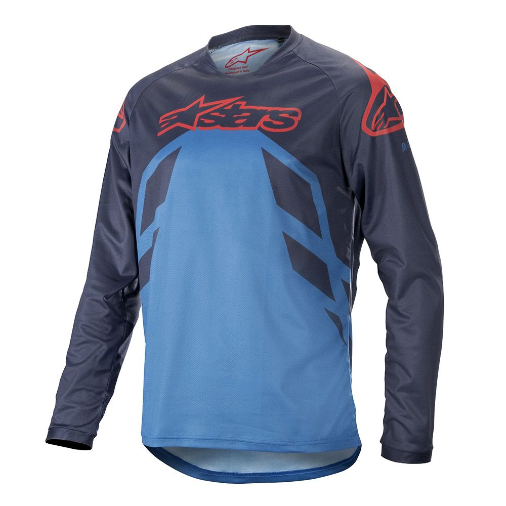 Alpinestars Racer V2 L/S Jersey dres - Dark Navy/Mid Blue/Burgun